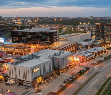 Aerial view of buildings in Irving, TX